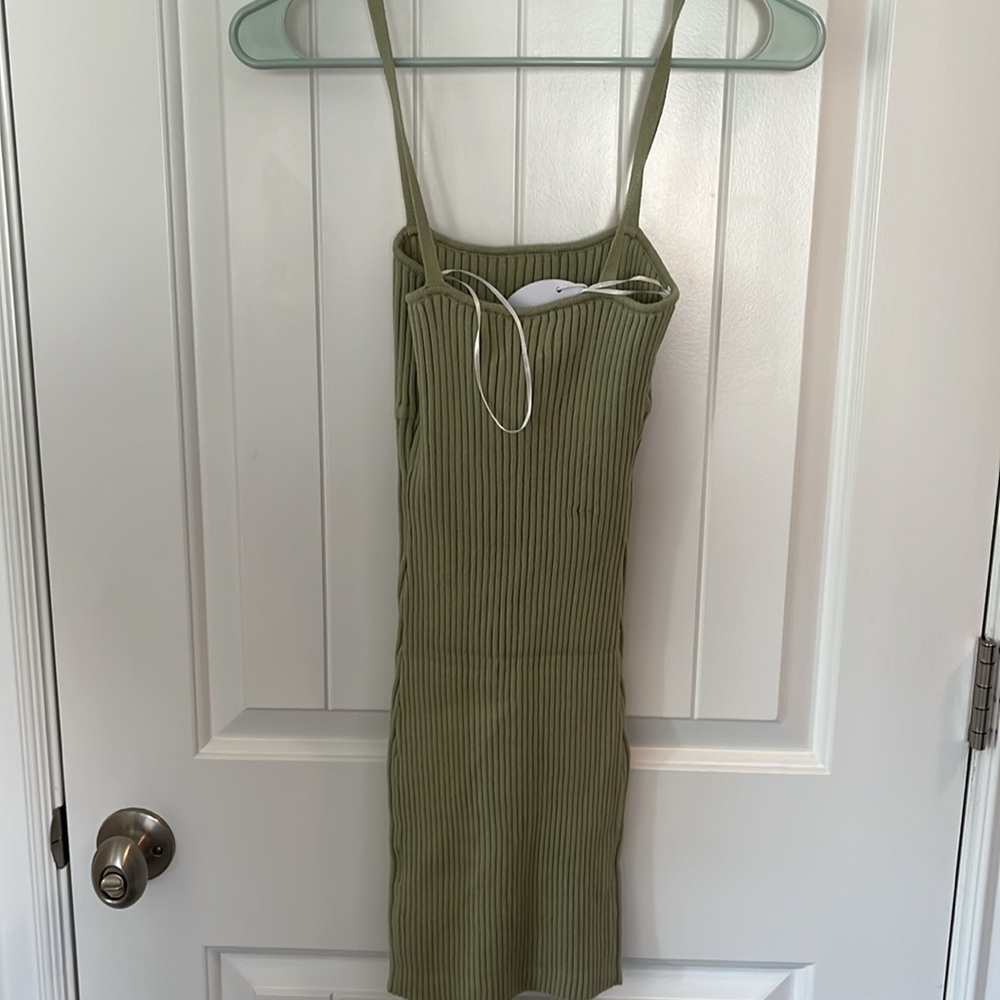 NWT green mini bodycon Princess Polly knit dress - Picture 4 of 4